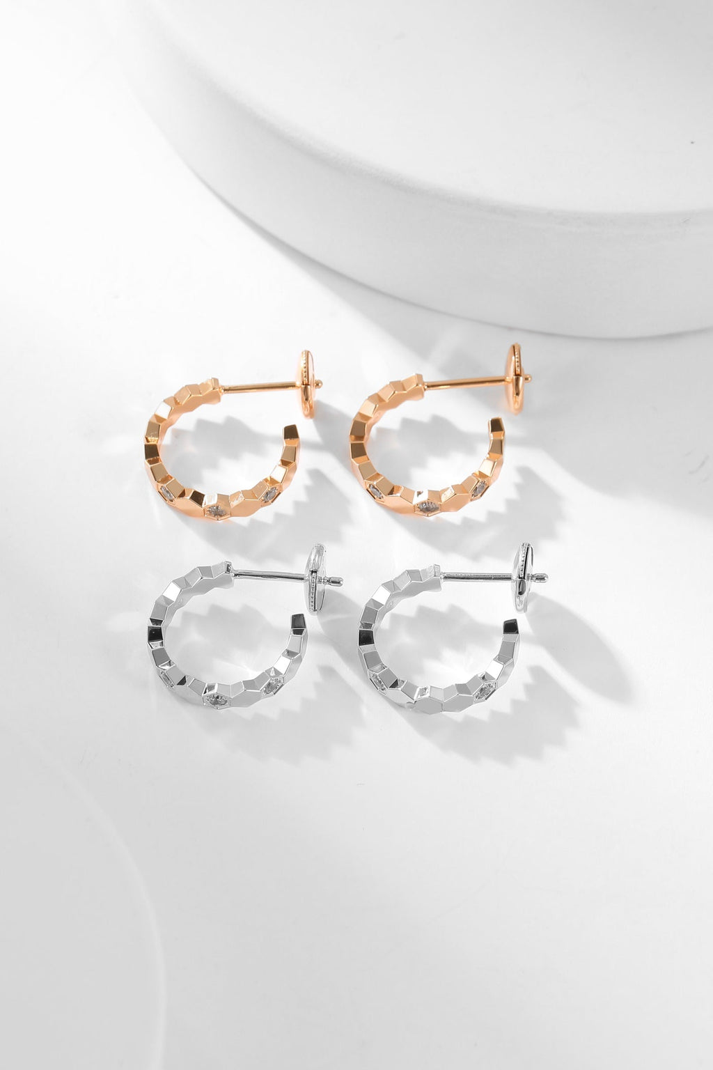 [Luxe]Boucles d'oreilles créoles en diamant BEE LOVE