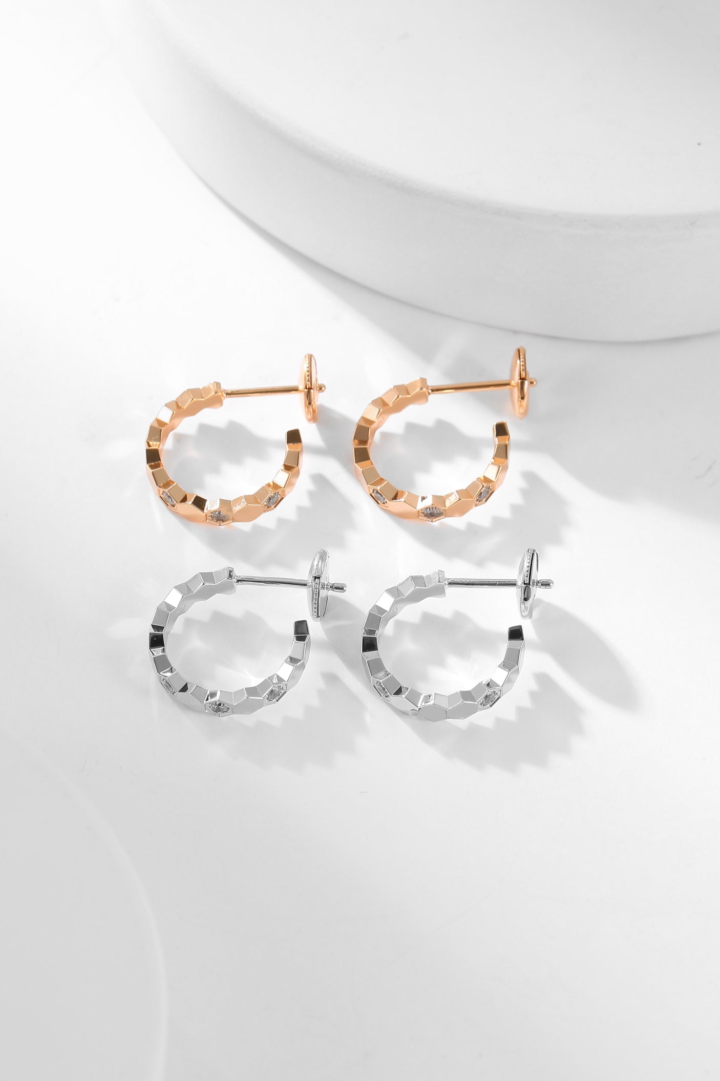 [Luxe]Boucles d'oreilles créoles en diamant BEE LOVE