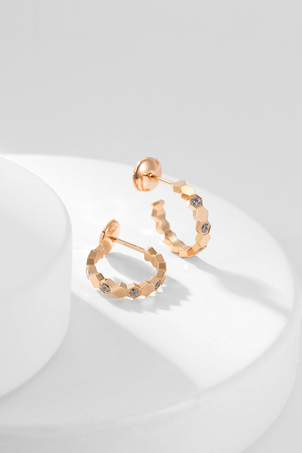[Luxe]Boucles d'oreilles créoles en diamant BEE LOVE