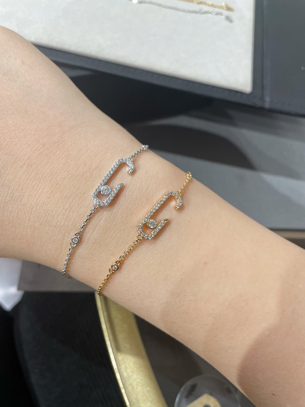 [LUXE] LOVE & JUSTE Baby Move Diamond Bracelet Stack Set