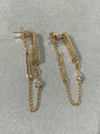 [Luxe]Boucles d'oreilles pendantes en diamants Chaine Chaos