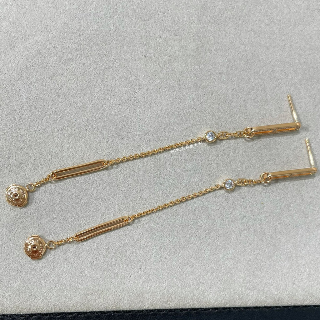 [Luxe]Boucles d'oreilles pendantes en diamants Chaine Chaos
