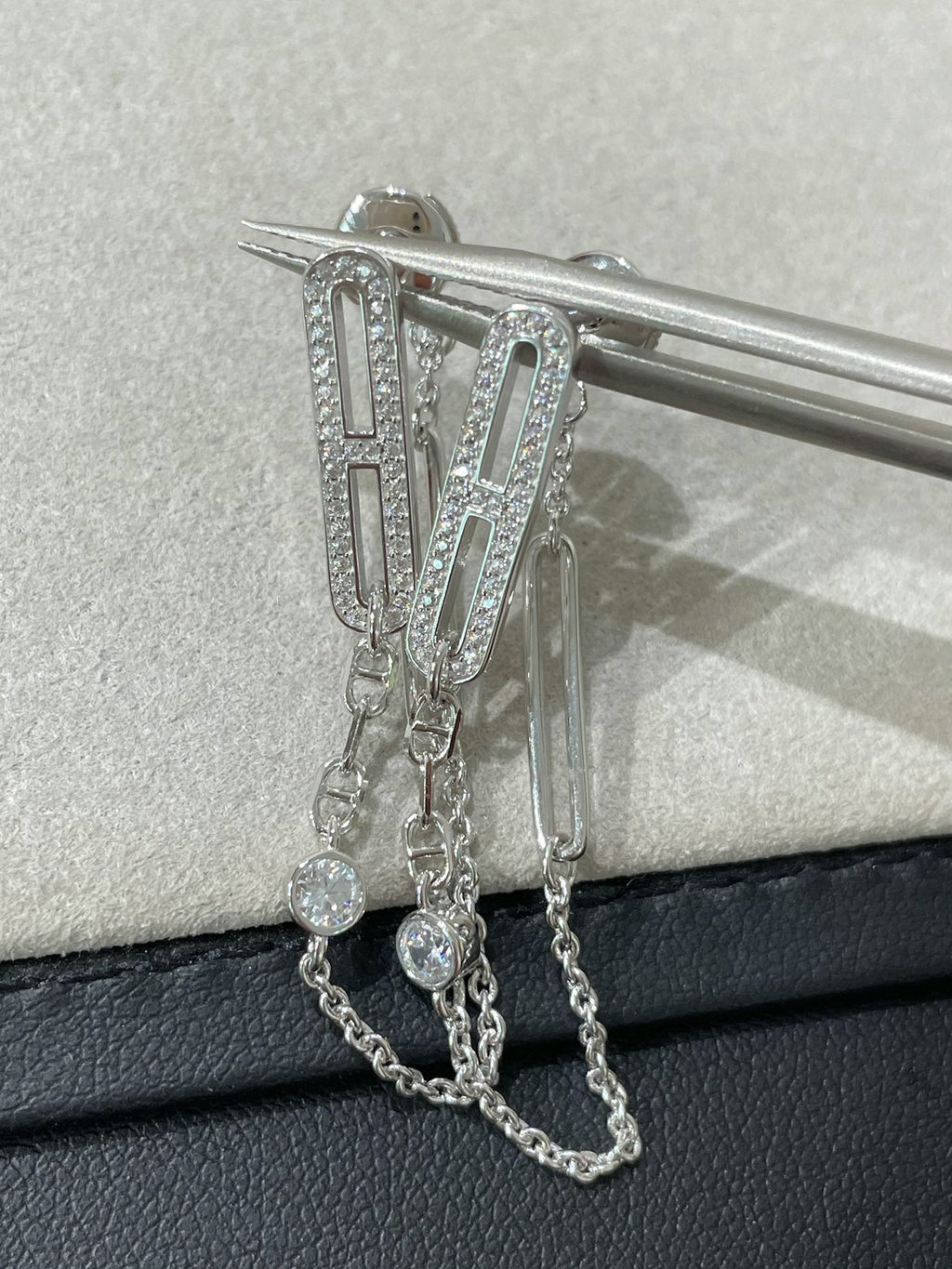 [Luxe]Boucles d'oreilles pendantes en diamants Chaine Chaos