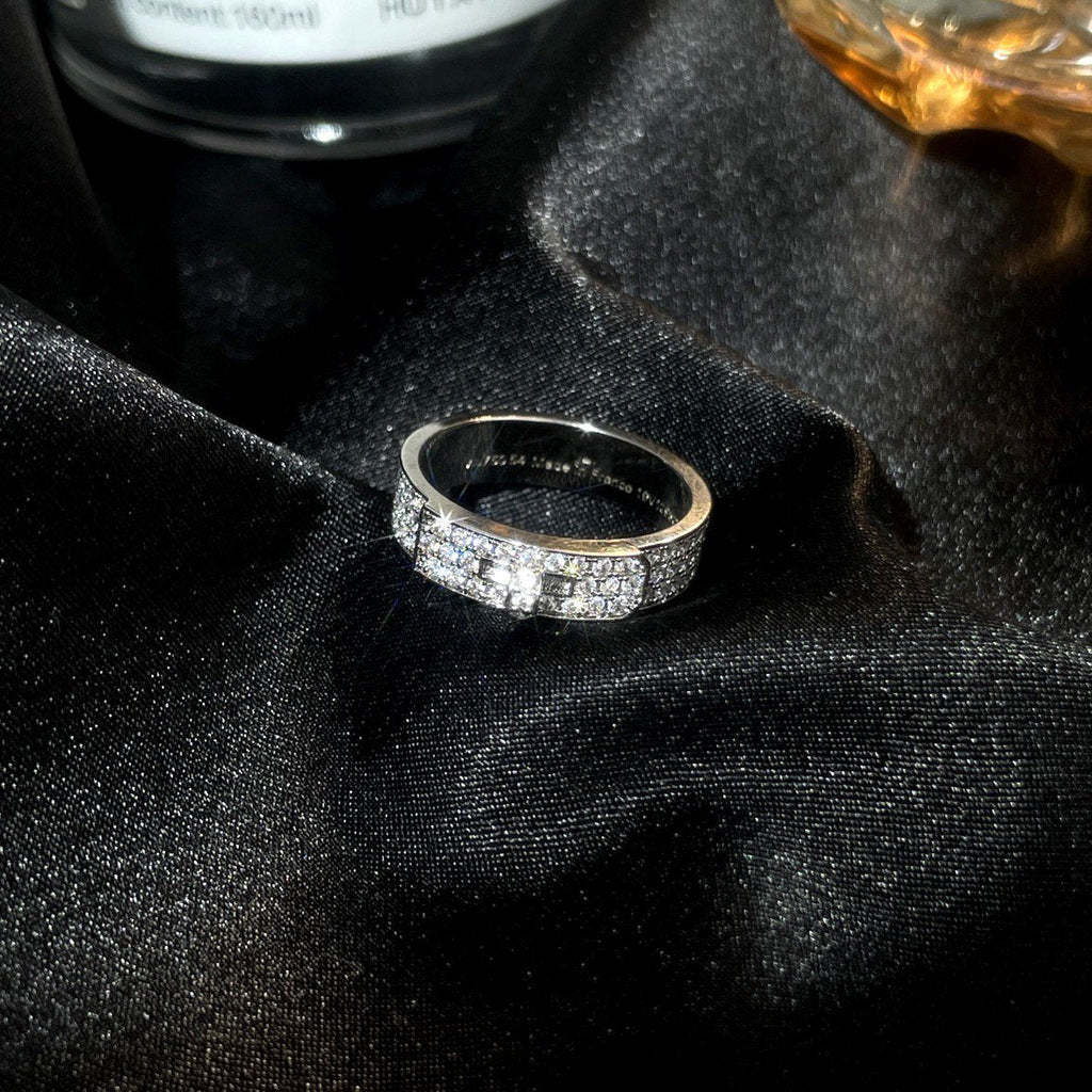 [Luxe]BAGUE KELLY EN ARGENT ET DIAMANT