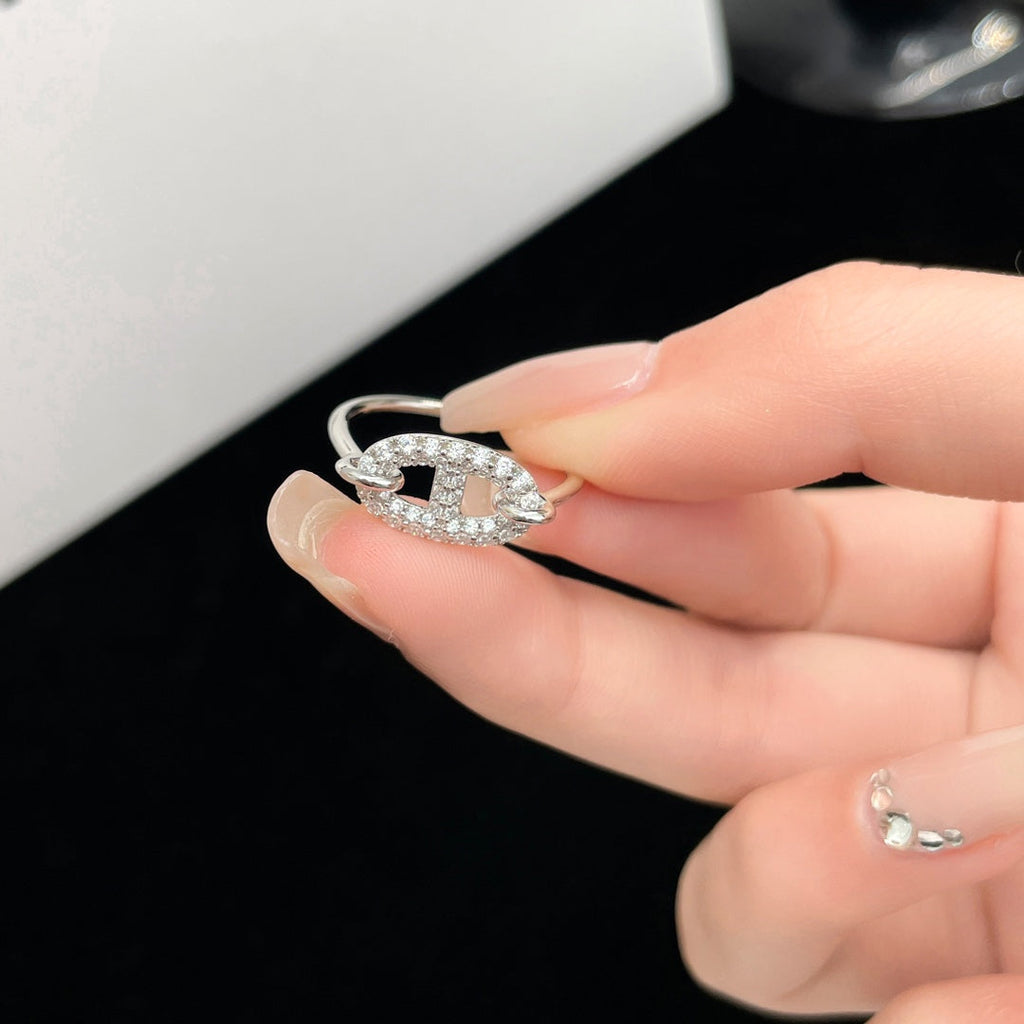 [Luxe]BAGUE RONDE PETITE ARGENT DIAMANT