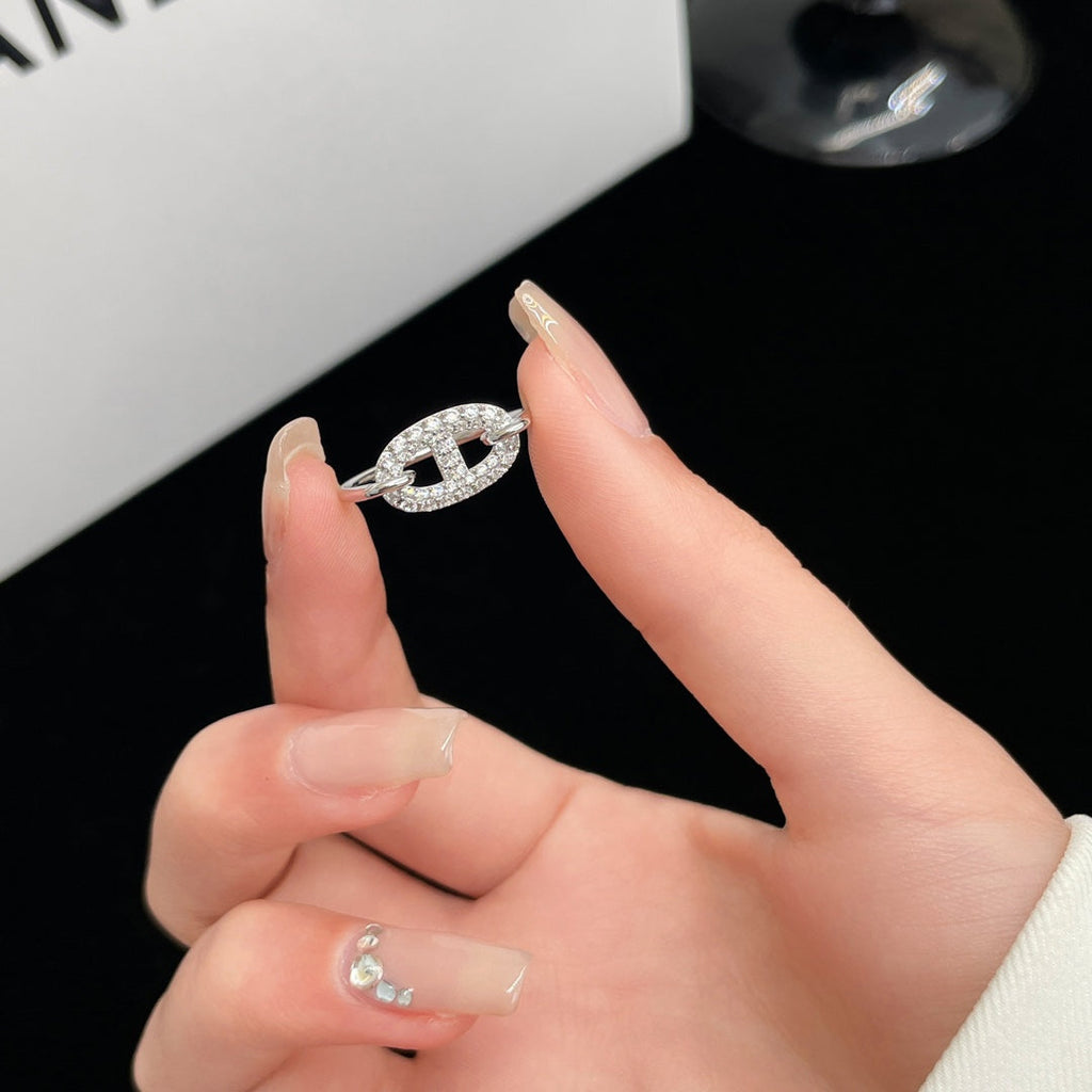 [Luxe]BAGUE RONDE PETITE ARGENT DIAMANT