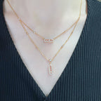 [LUXE]MOVE 2 ROW DIAMOND NECKLACE