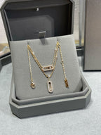 [LUXE]MOVE 2 ROW DIAMOND NECKLACE