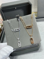 [LUXE]MOVE 2 ROW DIAMOND NECKLACE
