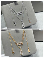 [LUXE]MOVE 2 ROW DIAMOND NECKLACE