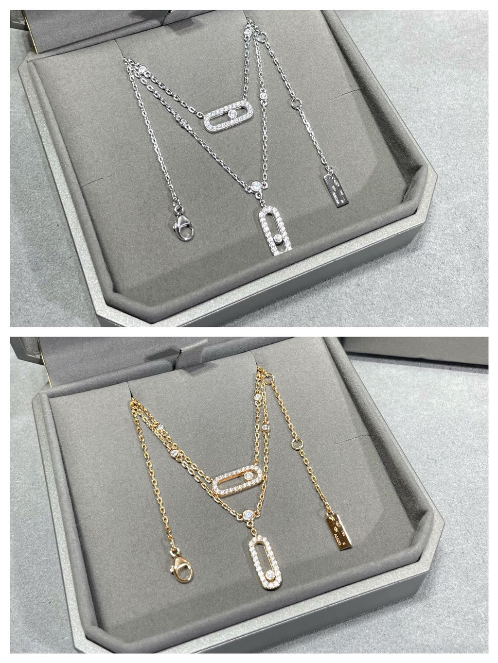 [LUXE]MOVE 2 ROW DIAMOND NECKLACE