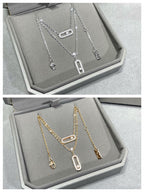 [LUXE]MOVE 2 ROW DIAMOND NECKLACE