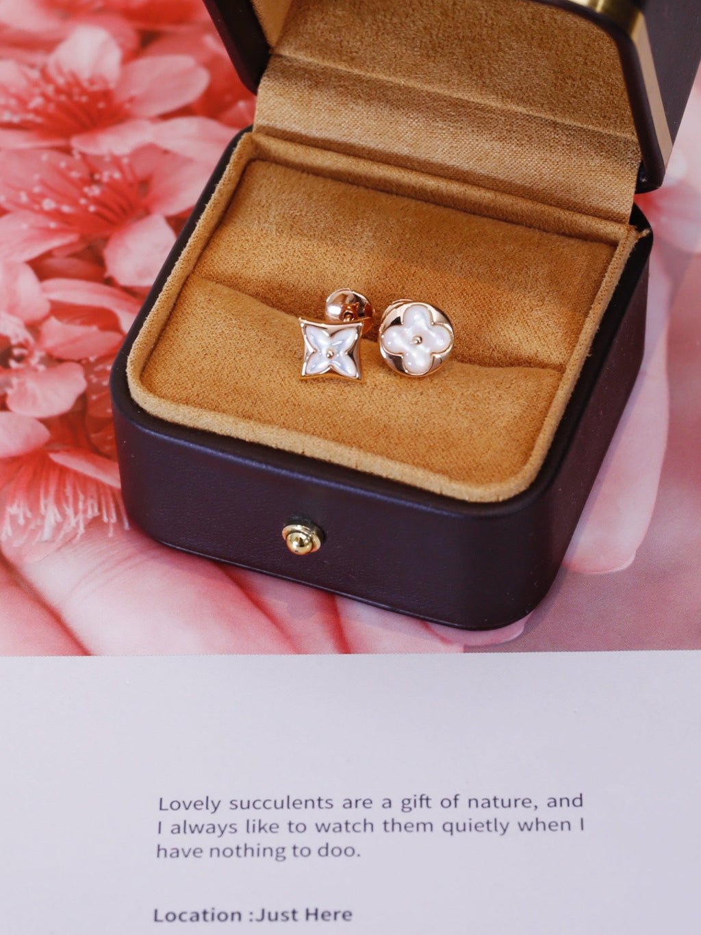 [Luxe]Boucles d'oreilles clous en or rose étoile et soleil