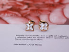 [Luxe]Boucles d'oreilles clous en or rose étoile et soleil