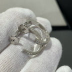 [Luxe]LOVE DIAMOND SILVER HOOP EARRINGS