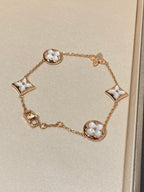 [Luxe]STAR AND SUN 5 MOTIF MOP PINK GOLD BRACELET