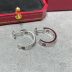 [Luxe Jewelry]LOVE CERAMIC DIAMOND PAVED SILVER EARRINGS