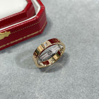 [Luxe Jewelry]LOVE PINK GOLD SILVER DIAMOND DOUBLE RING