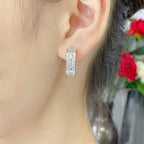 [Luxe Jewelry]LOVE 5.5MM DIAMOND PAVED EARRINGS