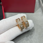[Luxe Jewelry]LOVE 5.5MM DIAMOND PAVED EARRINGS