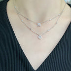 [LUXE]MY TWIN 2 ROW DIAMOND NECKLACE