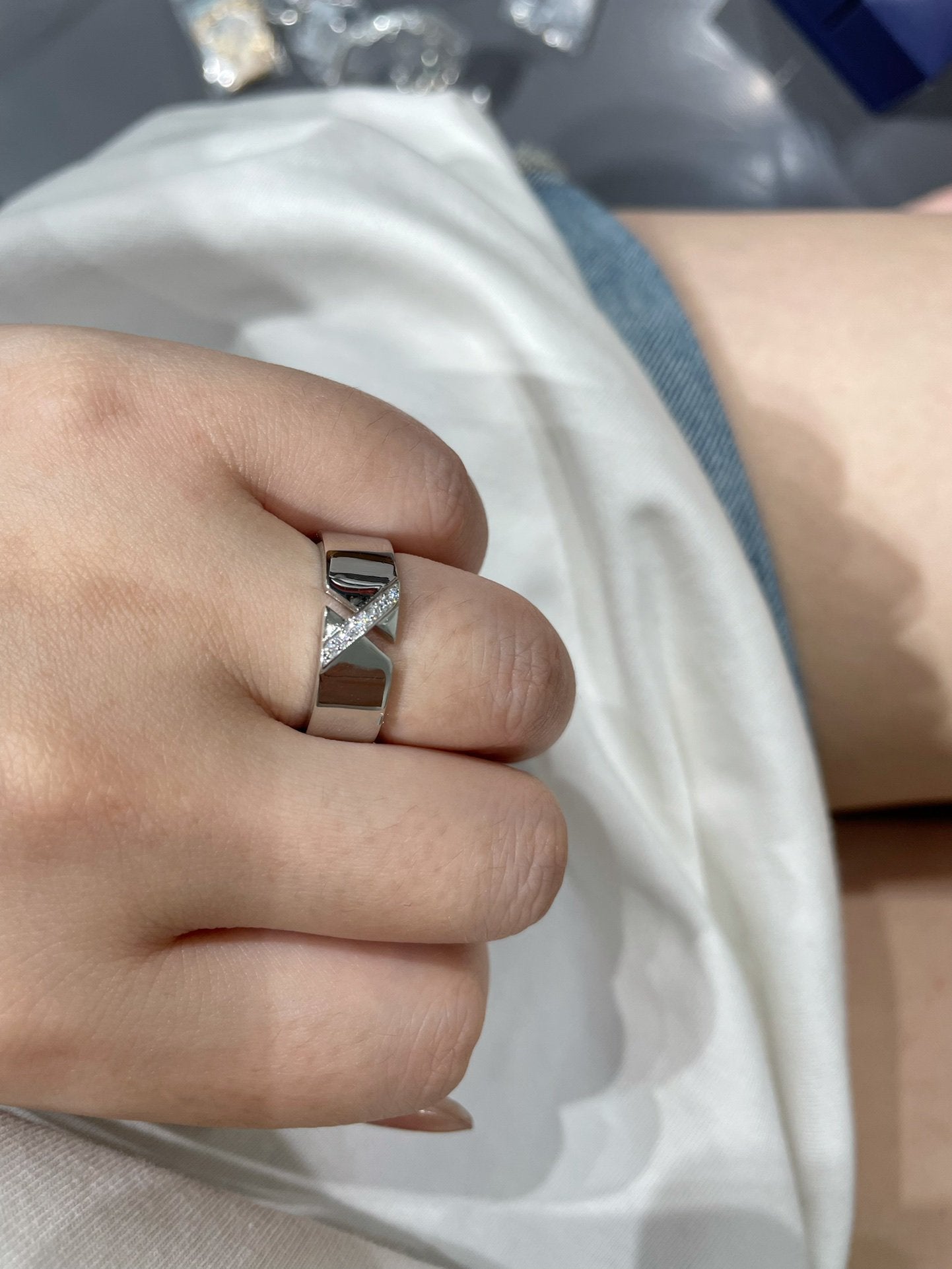 [Luxe]BAGUE DIAMANT LIENS EVIDENCE