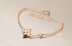 [Luxe]Collier étoile en or rose avec 1 diamant