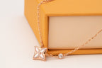 [Luxe]Collier étoile en or rose avec 1 diamant