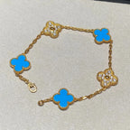 [Luxe] CLOVER 5 MOTIF BLUE AGATE BRACELET COLLECTION