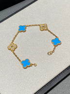 [Luxe] CLOVER 5 MOTIF BLUE AGATE BRACELET COLLECTION