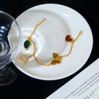 [Luxe]LUCKY SPRING 5 MOTIF GOLD BRACELET