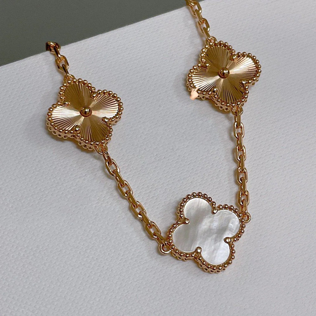 [Luxe]CLOVER WHITE PEARL MOP 5 MOTIF BRACELET COLLECTION