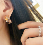 [Luxe]Boucles d'oreilles créoles en diamant BEE LOVE 