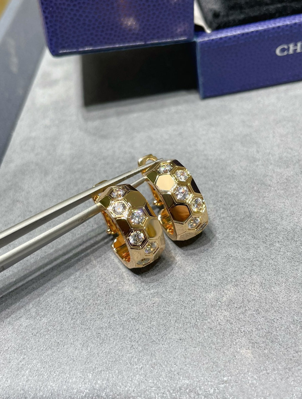 [Luxe]Boucles d'oreilles créoles en diamant BEE LOVE 