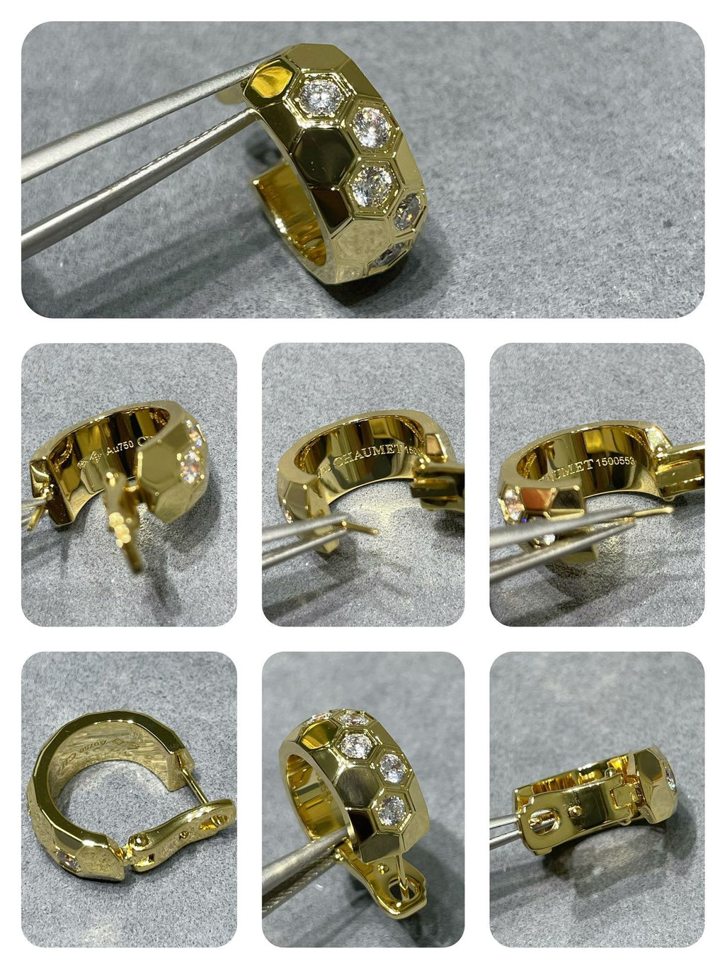 [Luxe]Boucles d'oreilles créoles en diamant BEE LOVE 
