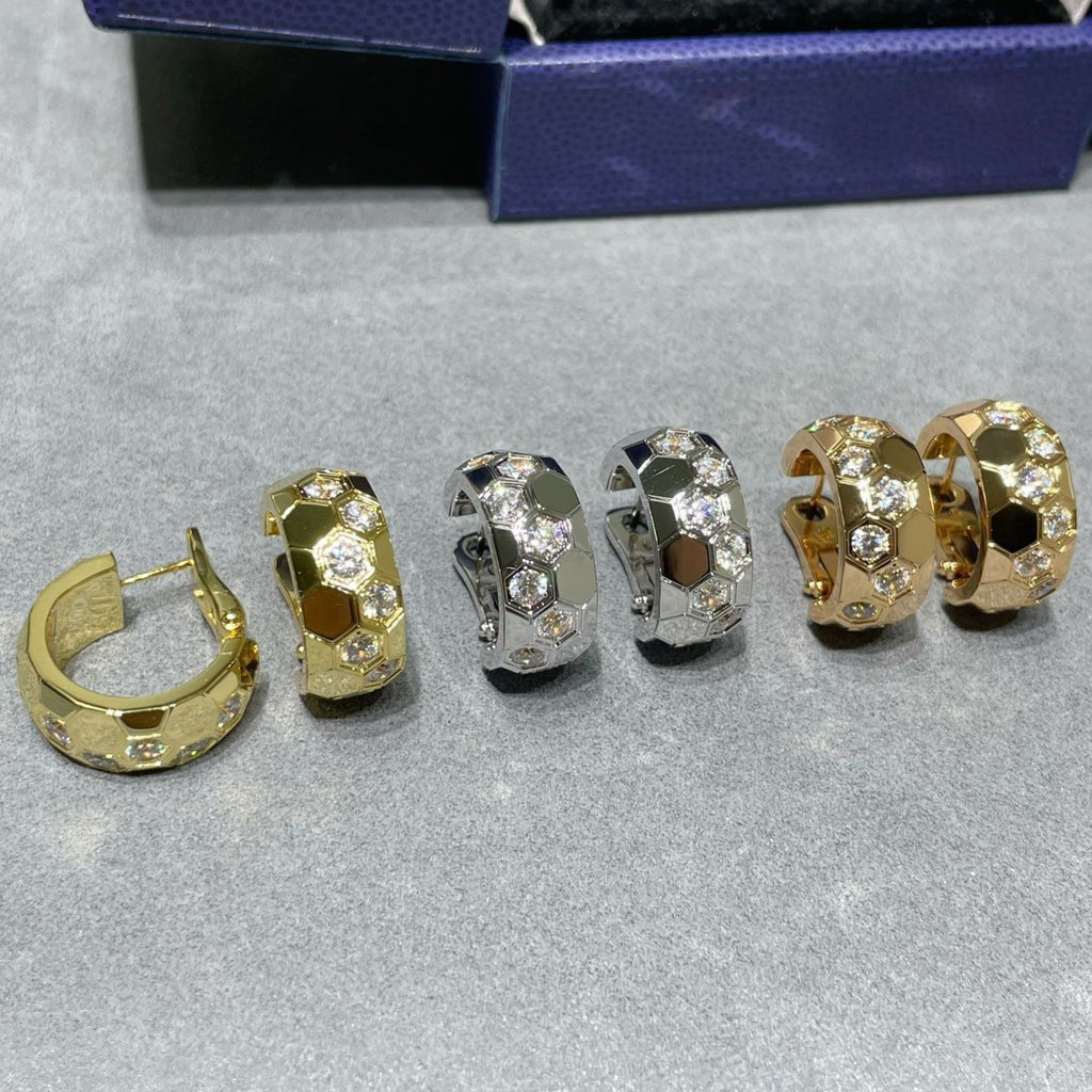 [Luxe]Boucles d'oreilles créoles en diamant BEE LOVE 