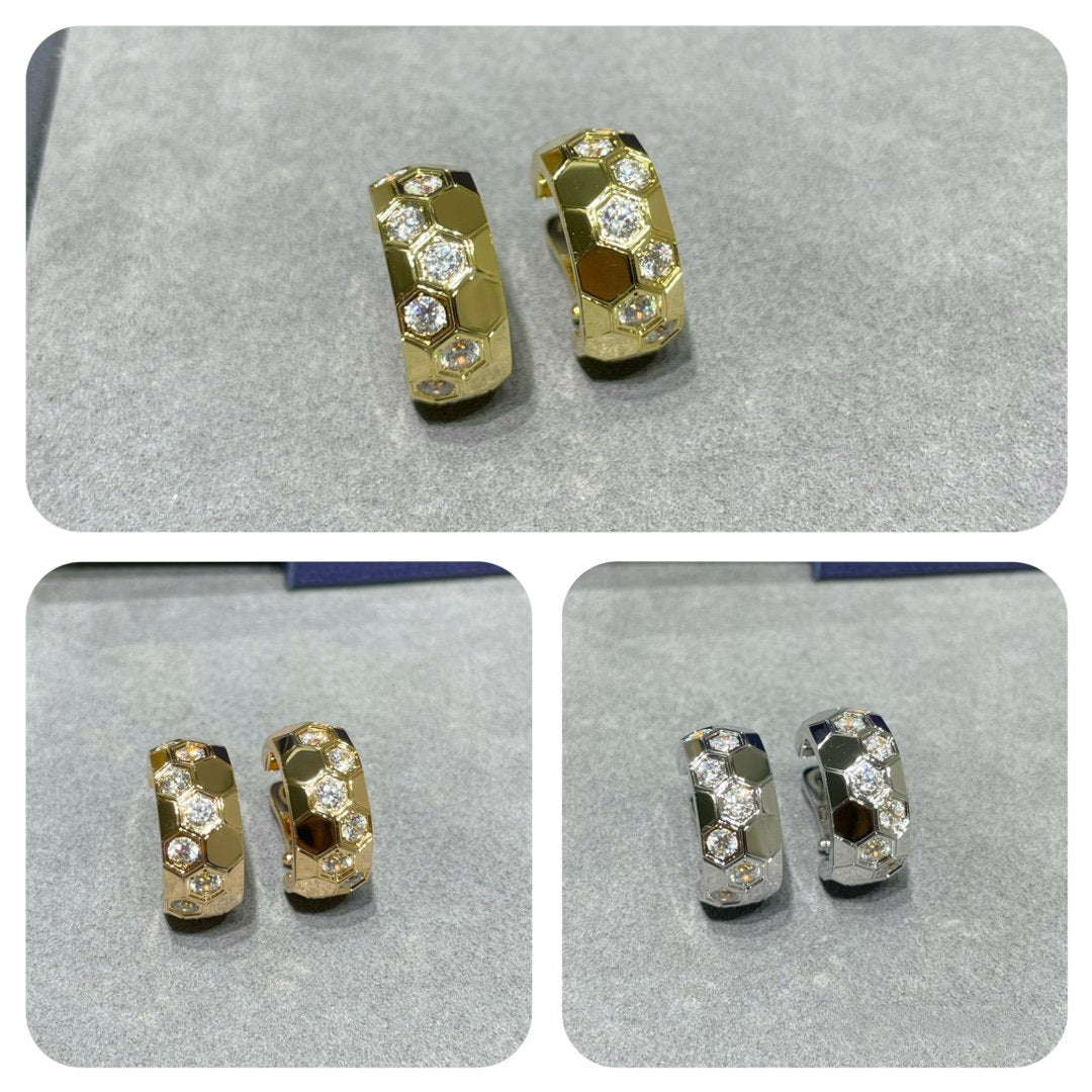 [Luxe]Boucles d'oreilles créoles en diamant BEE LOVE 
