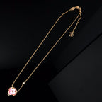 [Luxe] COLLIER OR ROSE FLEUR DE COULEUR MOP SOLEIL