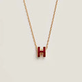 [Luxe]HM CLIC レッドエナメルゴールドネックレス