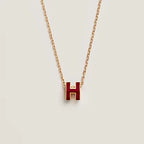 [Luxe]HM CLIC レッドエナメルゴールドネックレス