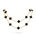 [Luxe]CLOVER 20 MOTIFS ONYX NECKLACE
