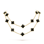 [Luxe]CLOVER 20 MOTIFS ONYX NECKLACE