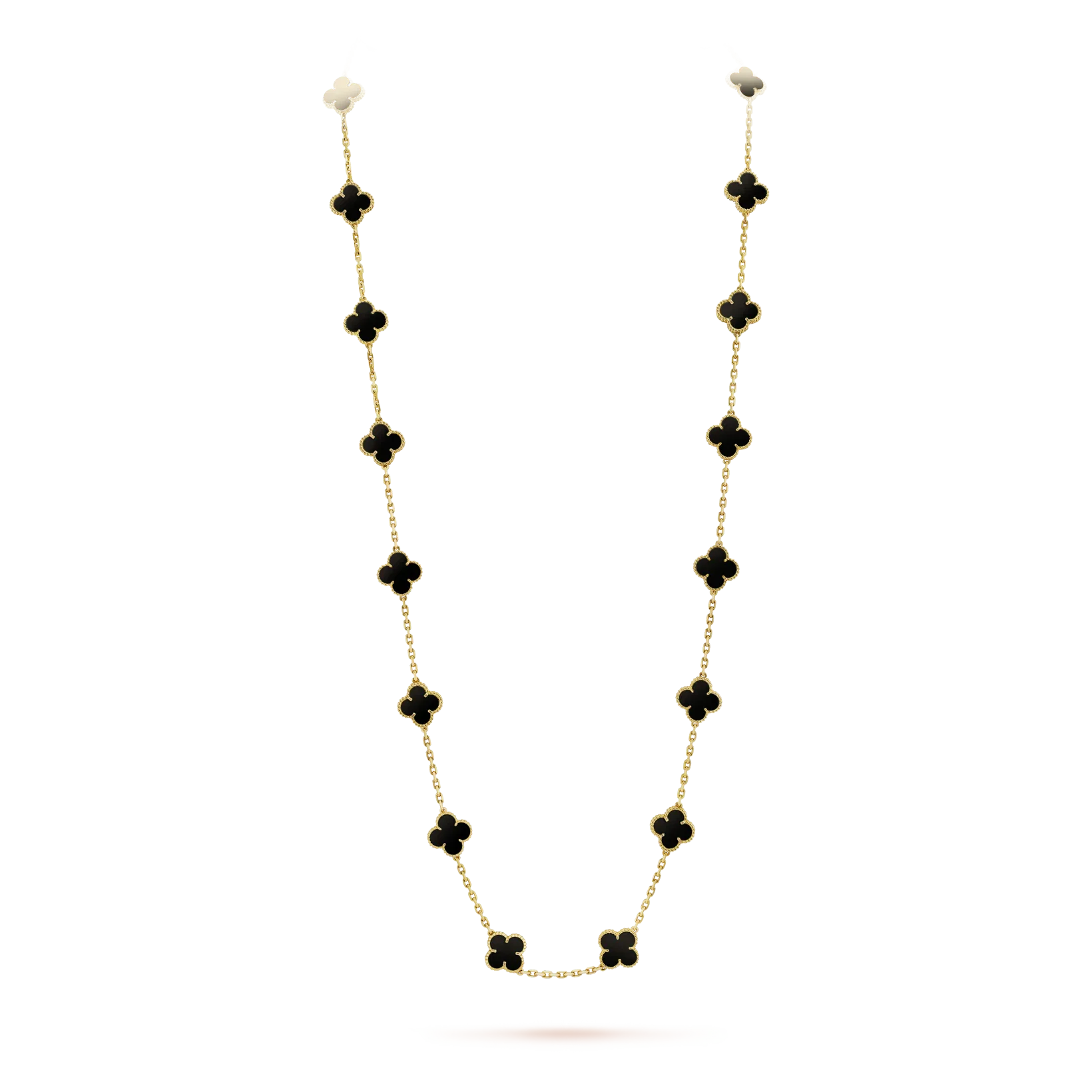 [Luxe]CLOVER 20 MOTIFS ONYX NECKLACE