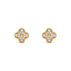 [Luxe]CLOVER MEDIUM 1 MOTIFS FUll DIAMOND EARRINGS