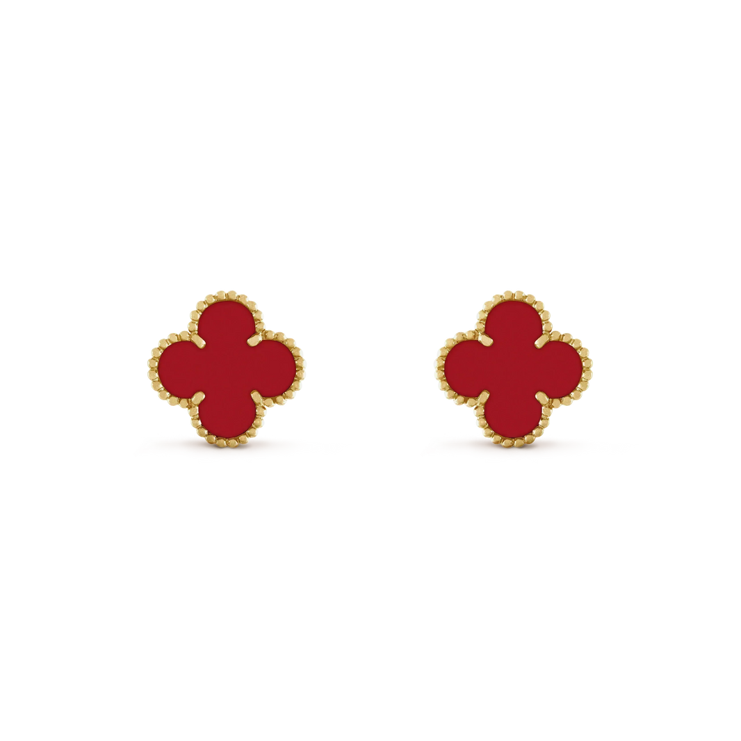 [Luxe]CLOVER MINI 9.5MM CARNELIAN EARRINGS