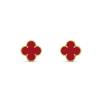 [Luxe]CLOVER MINI 9.5MM CARNELIAN EARRINGS