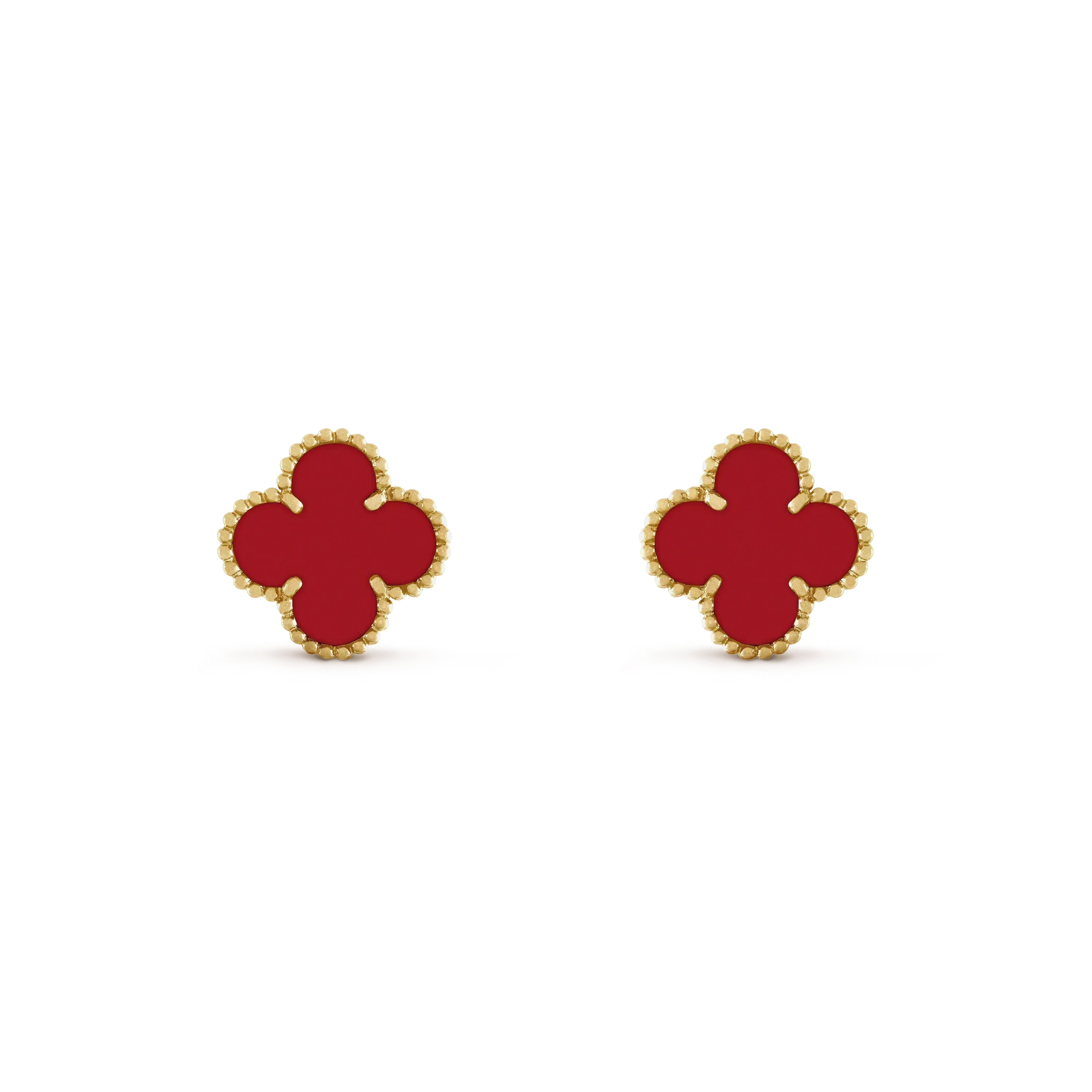 [Luxe]CLOVER MINI 9.5MM CARNELIAN EARRINGS