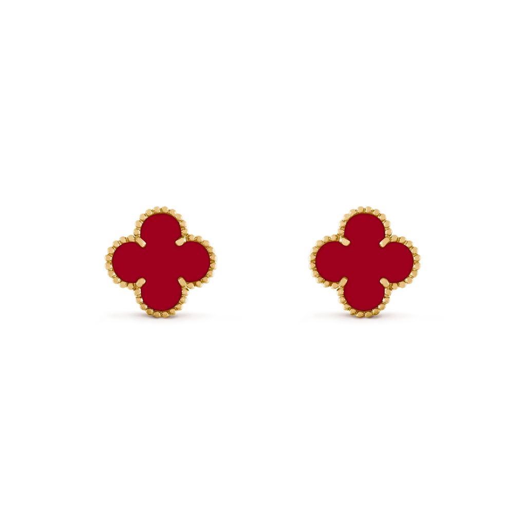 [Luxe]CLOVER MEDIUM 1 MOTIFS CARNELIAN  EARRINGS
