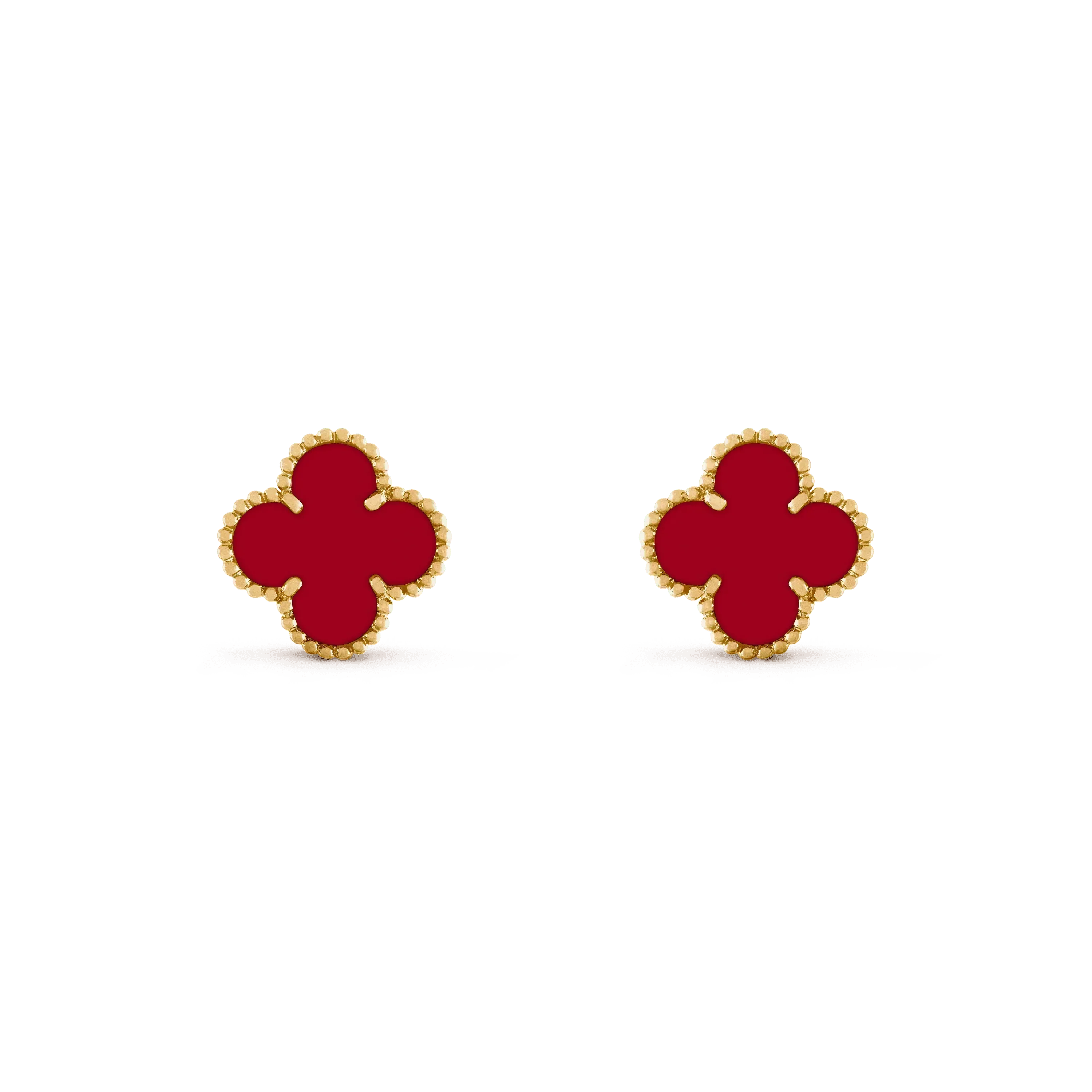 [Luxe]CLOVER MEDIUM 1 MOTIFS CARNELIAN  EARRINGS