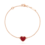 [Luxe]HEART CARNELIAN PINK GOLD BRACELET